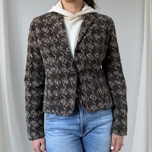Vintage Black and White Patterned Blazer